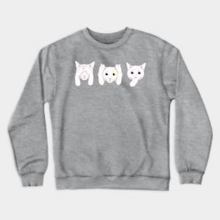 No Evil Cat - White Cats Crewneck Sweatshirt